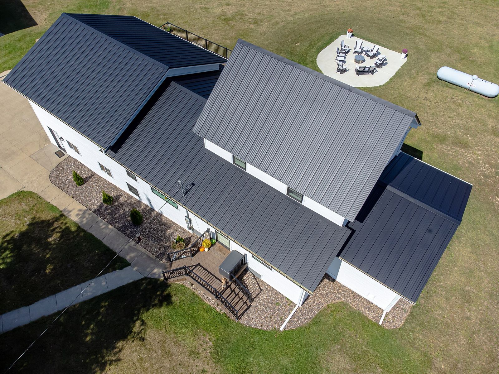 A finished roof from above