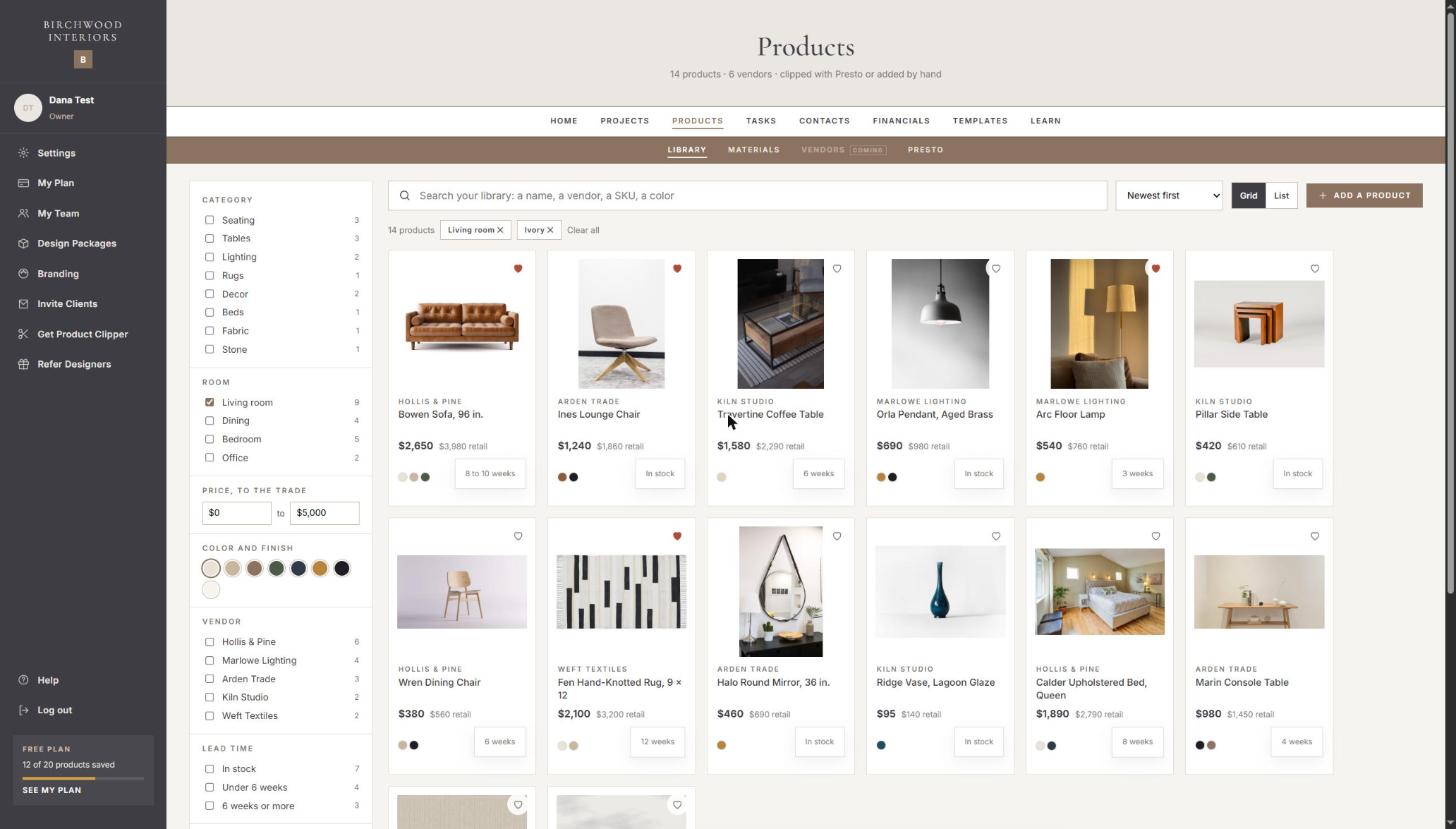 A product library